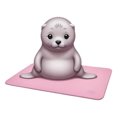 Seal on a light pink yoga mat on the beach sticker
