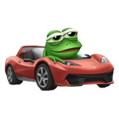 pepe the frog in a sports car sticker
