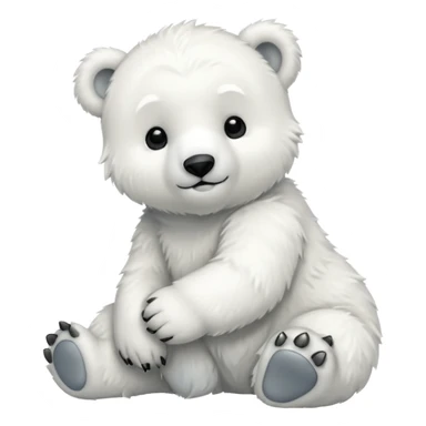 full body polar bear cub sticker