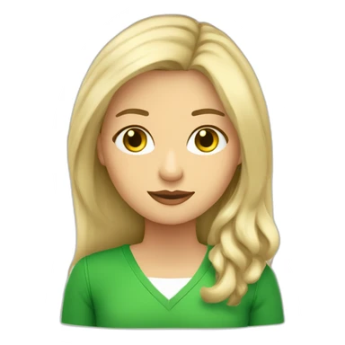 mujer rubia-pelo largo ondulado-ojos verdes-con cuaderno con bandera inglesa sticker