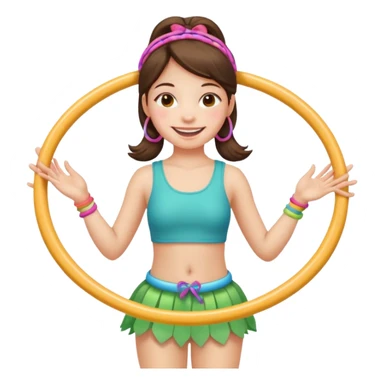 girl with 2 hula hoops sticker