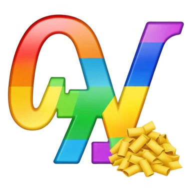 The word waste in a rainbow sticker