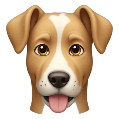 Dog with one broken ear beige sticker