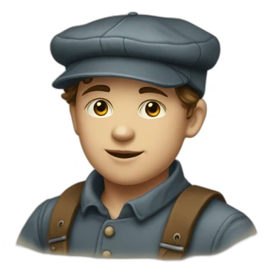 Victorian-Era-poor-factory-worker-kid-flat-cap sticker