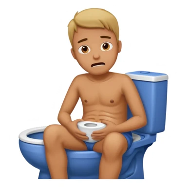 Man siting in a toilet bowl for diarrhea  sticker