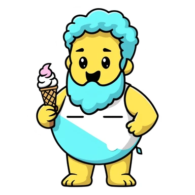Zeus eating ice cream sticker