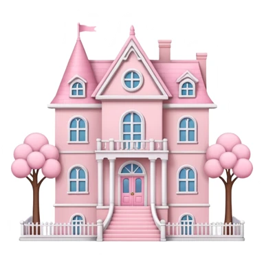 baby pink doll mansion with miniature furniture  sticker