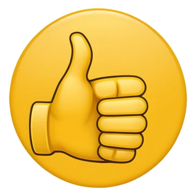 thumbs up emoji with two thumbs facinf outwards sticker