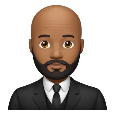 A handsome black gigolo with a full beard and bald head sticker