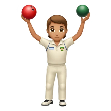 cricket player bowling sticker