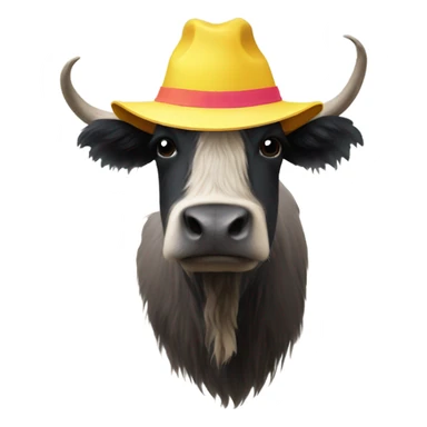 hipster yak in bucket hat sticker