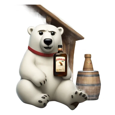 polar bear with sunglasses and Glenrarklas with hut sticker
