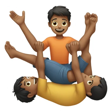 2 boys lifted a boy with their hands and legs sticker
