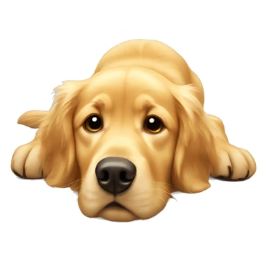 Golden retriever upside down looking up sticker
