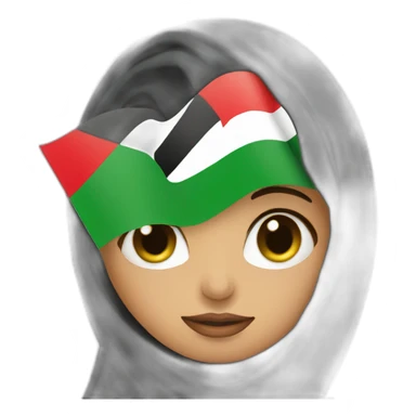 Arab women holding Palestinian flag sticker
