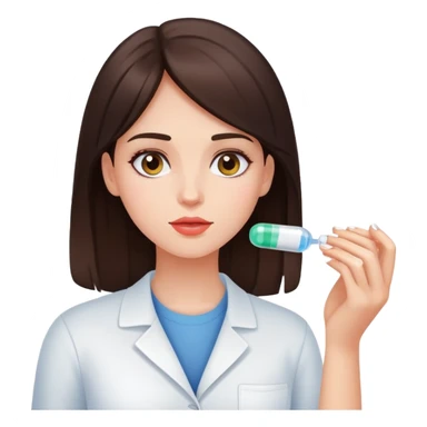 Beautiful brunette girl taking pills  sticker