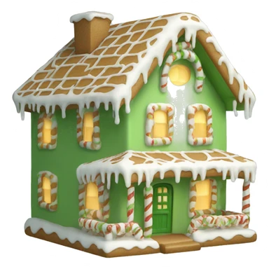 Cosy light green gingerbread house  sticker