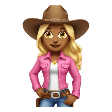 pink cowboy girl sticker