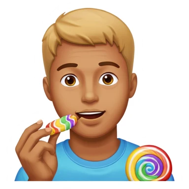 Un hombre comiendo un arcoiris sticker