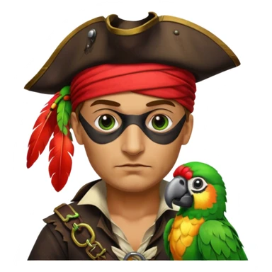 pirate and parrot sticker
