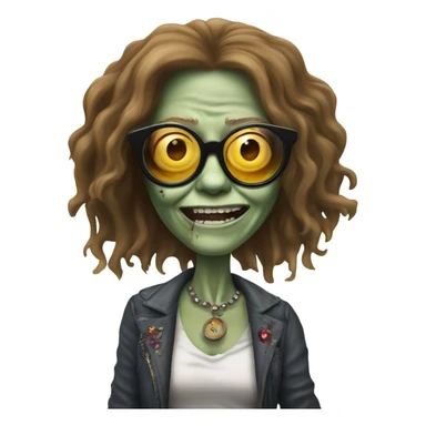  janis joplin zombie  dancing (wearing circle glasses) sticker