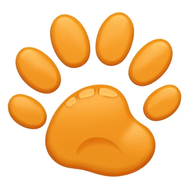 a very light pale pastel yellow-orange pawprint sticker
