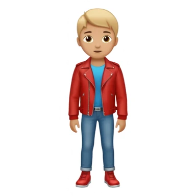 Boy in leather jocket, full body, different color leather jocket, close up sticker