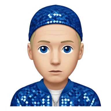 Eminem with blue sequin outfit sticker