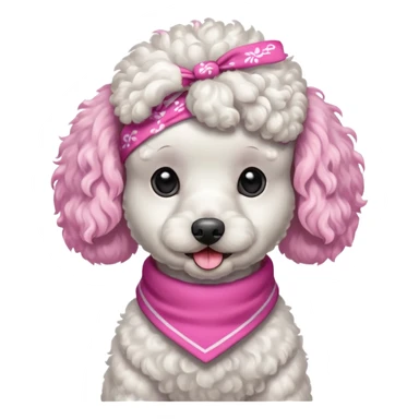 white poodle with pink bandana sticker