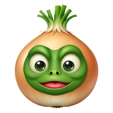 a mix between an onion and the Pepe emote sticker