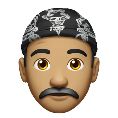 Mexican gangster cholo with bandana and tear drop tattoo sticker