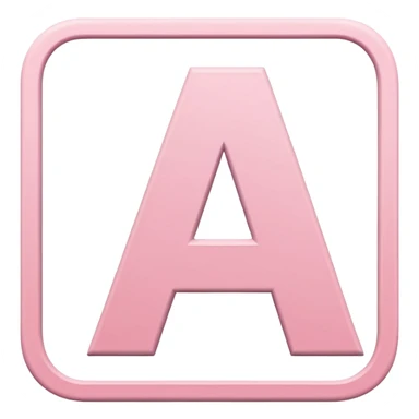 The letter A in a light pink square  sticker