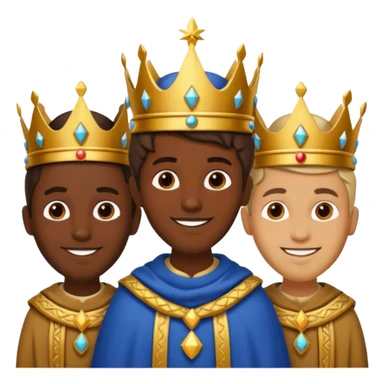 Hola quiero que me hagas un emoji de los tres Reyes Magos juntos Baltasar Gaspar y Melchor sticker