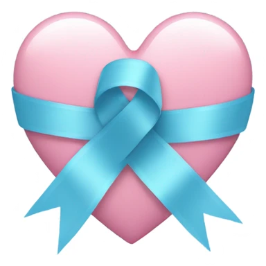 Light blue heart with a ribbon sticker
