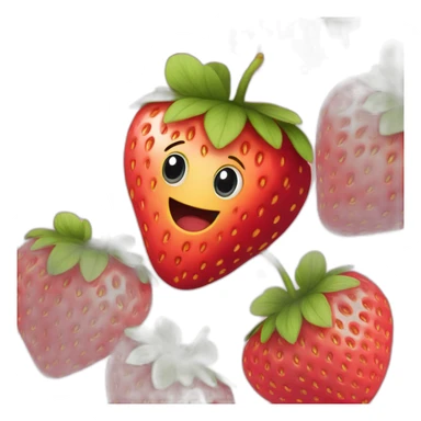 strawberry with a smile heart shape sticker