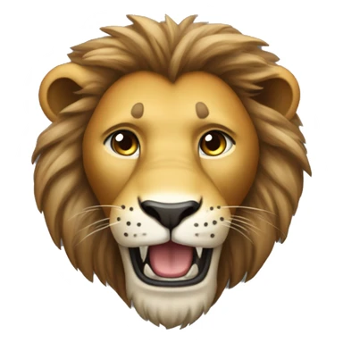 Create an animated emoji of a lion for Telegram. The lion should be cute and expressive, with a detailed mane and playful movements. The animation should include the lion blinking, roaring softly, and wagging its tail. sticker