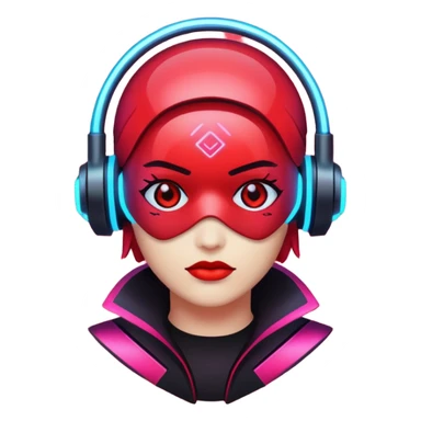 red glitter cyberpunk light sticker