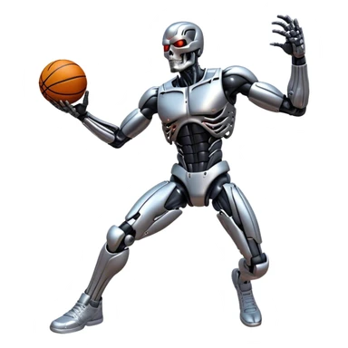 The Terminator bouncing a basketball sticker