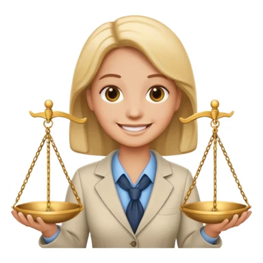 legal expert emoji, person with scales of justice sticker