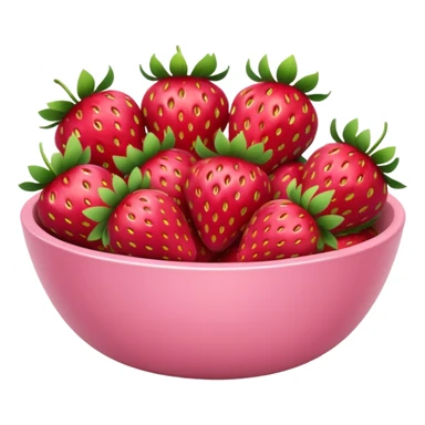 large fancy pastel pink bowl of strawberries sticker