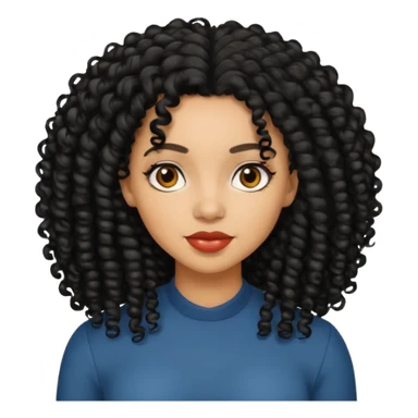 Uma mulher negra da pele clara com cabelo enrolado grande preto  sticker