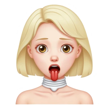 emoji of girl chocking herself exaggerated funny sticker