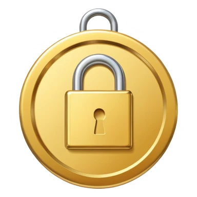 a gold medal with ONLY ONE lock engraved on it sticker