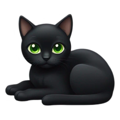 a black cat with big green eyes sticker