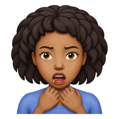 a black female strangling herself sticker