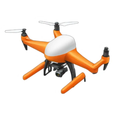 un drone color naranja  sticker