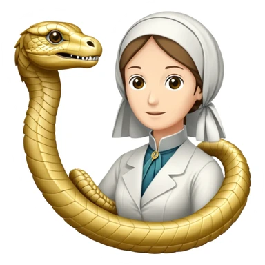 símbolo da enfermagem, incluindo a lâmpada de Florence Nightingale, o bastão (cajado de Asclépio) e a cobra enrolada sticker