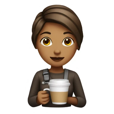 girl barista with coffee sticker