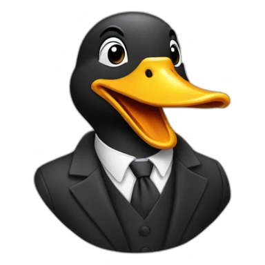 black duck on suit laughing sticker