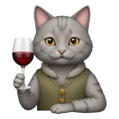 gray Cats On A Couch With Wine sticker